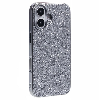 For iPhone 16 Plus Case TPU + PC Sparkling Glitter Phone Back Cover