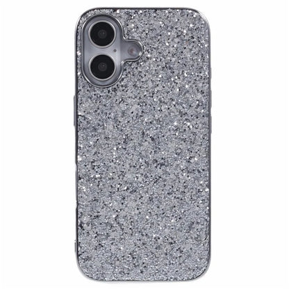 For iPhone 16 Plus Case TPU + PC Sparkling Glitter Phone Back Cover