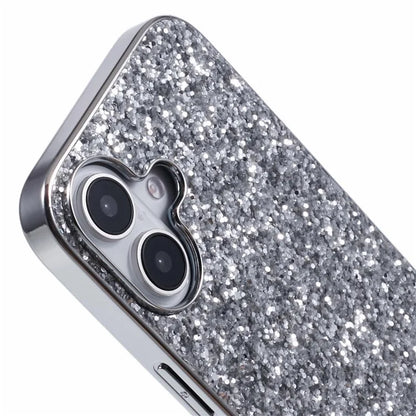 For iPhone 16 Plus Case TPU + PC Sparkling Glitter Phone Back Cover