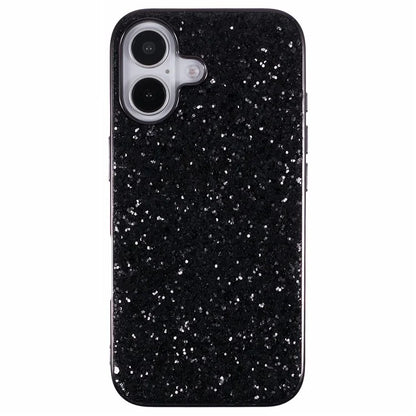 For iPhone 16 Plus Case TPU + PC Sparkling Glitter Phone Back Cover