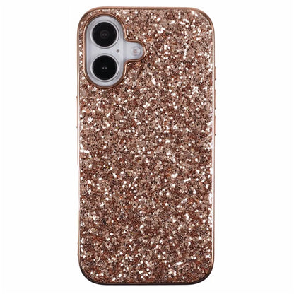 For iPhone 16 Plus Case TPU + PC Sparkling Glitter Phone Back Cover