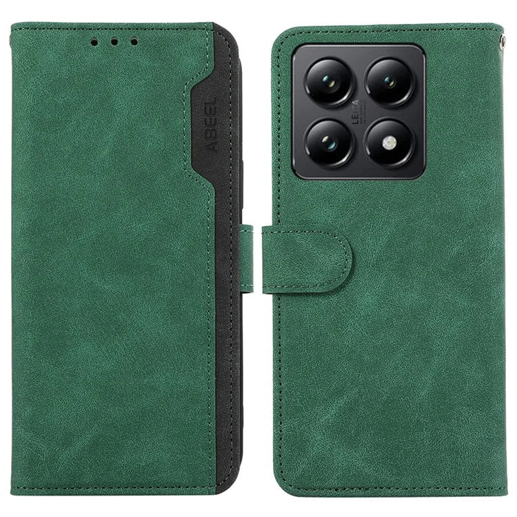 ABEEL For Xiaomi 14T Pro Case Color Splicing Leather Flip Phone Cover RFID Blocking