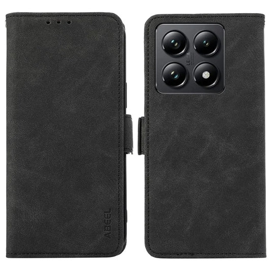 ABEEL For Xiaomi 14T Pro Case PU Leather Folio Stand View RFID Blocking Phone Cover