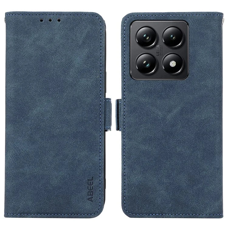 ABEEL For Xiaomi 14T Pro Case PU Leather Folio Stand View RFID Blocking Phone Cover