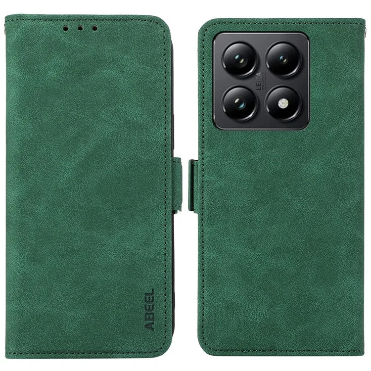 ABEEL For Xiaomi 14T Pro Case PU Leather Folio Stand View RFID Blocking Phone Cover