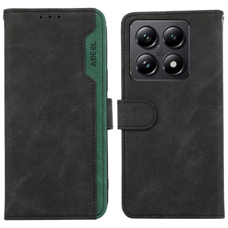 ABEEL For Xiaomi 14T Case Color Splicing Leather Flip Phone Cover RFID Blocking