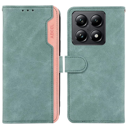 ABEEL For Xiaomi 14T Case Color Splicing Leather Flip Phone Cover RFID Blocking