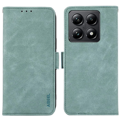 ABEEL For Xiaomi 14T Case PU Leather Folio Stand View RFID Blocking Phone Cover