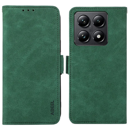ABEEL For Xiaomi 14T Case PU Leather Folio Stand View RFID Blocking Phone Cover