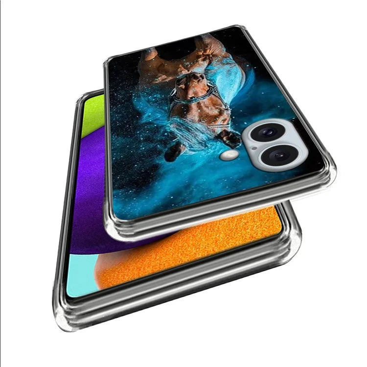 For iPhone 16 Case Shock-Absorbent TPU Pattern Printed Phone Cover