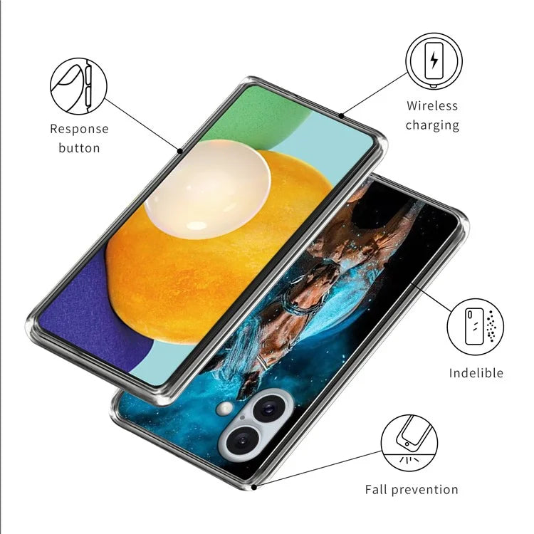 For iPhone 16 Case Shock-Absorbent TPU Pattern Printed Phone Cover
