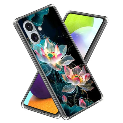 For iPhone 16 Case Shock-Absorbent TPU Pattern Printed Phone Cover
