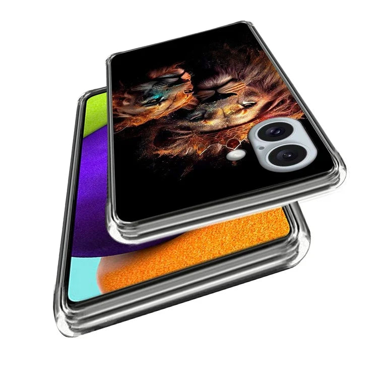 For iPhone 16 Case Shock-Absorbent TPU Pattern Printed Phone Cover