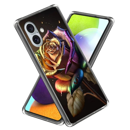 For iPhone 16 Case Shock-Absorbent TPU Pattern Printed Phone Cover