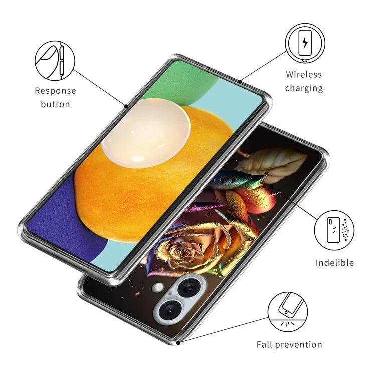 For iPhone 16 Case Shock-Absorbent TPU Pattern Printed Phone Cover