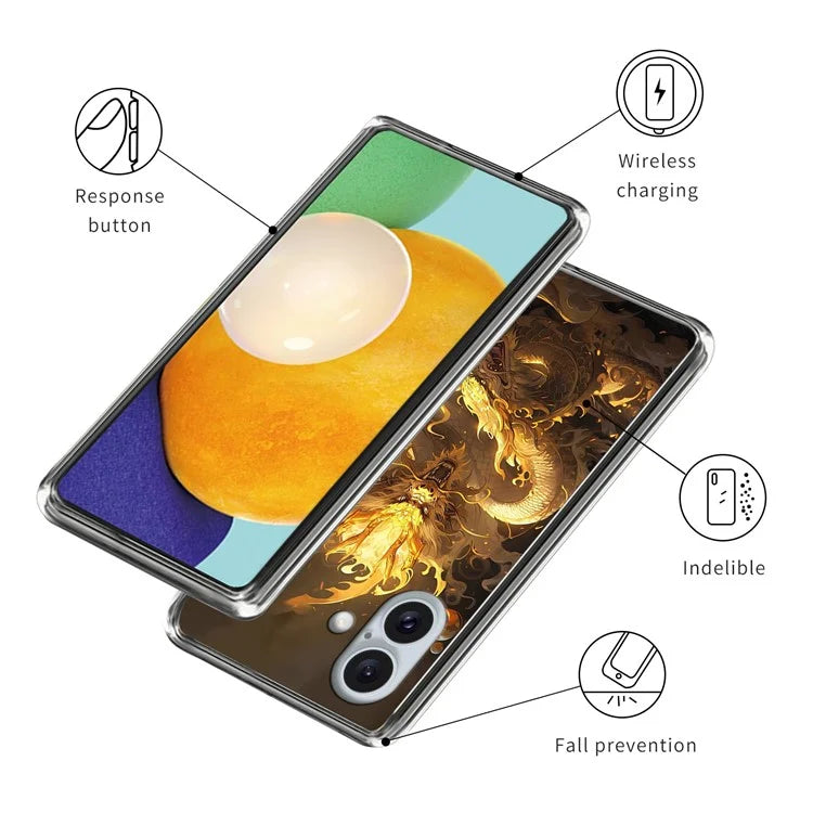 For iPhone 16 Case Shock-Absorbent TPU Pattern Printed Phone Cover
