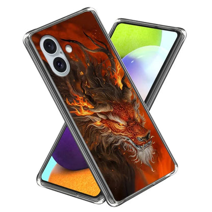 For iPhone 16 Case Shock-Absorbent TPU Pattern Printed Phone Cover
