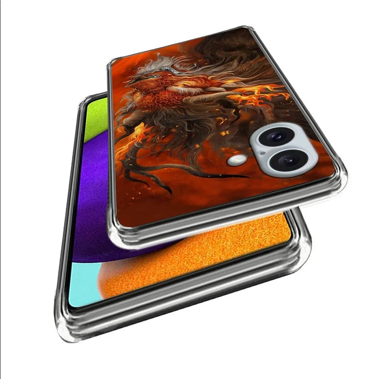 For iPhone 16 Case Shock-Absorbent TPU Pattern Printed Phone Cover