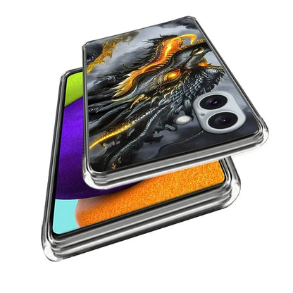 For iPhone 16 Case Shock-Absorbent TPU Pattern Printed Phone Cover