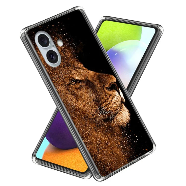 For iPhone 16 Case Shock-Absorbent TPU Pattern Printed Phone Cover