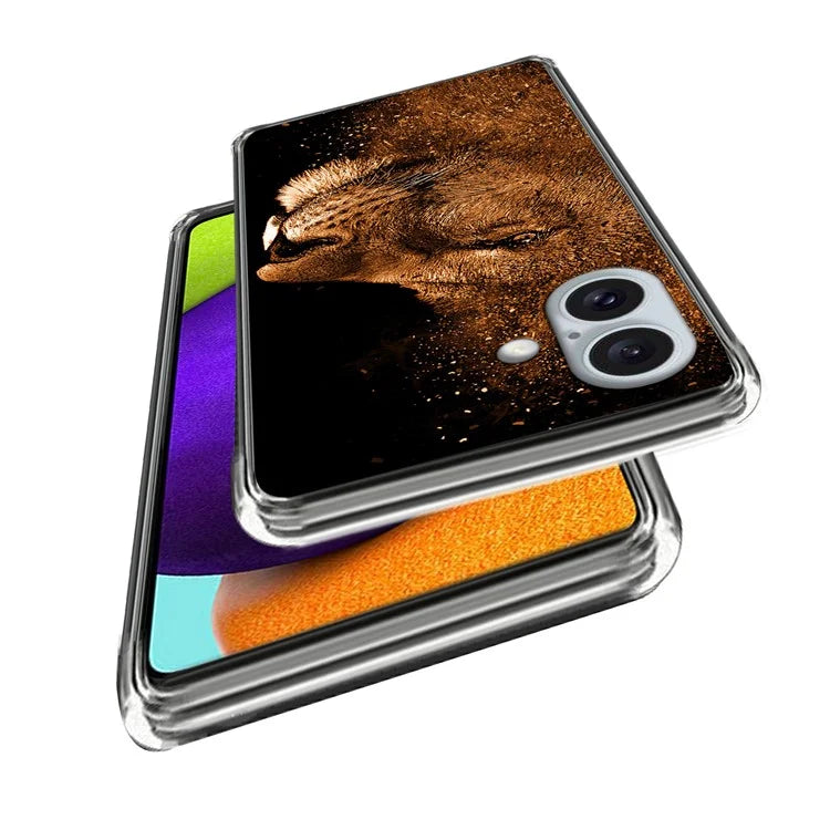 For iPhone 16 Case Shock-Absorbent TPU Pattern Printed Phone Cover