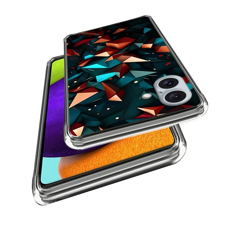 For iPhone 16 Plus Case Shock-Absorbent TPU Pattern Printed Phone Cover