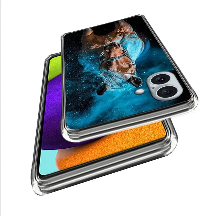 For iPhone 16 Plus Case Shock-Absorbent TPU Pattern Printed Phone Cover
