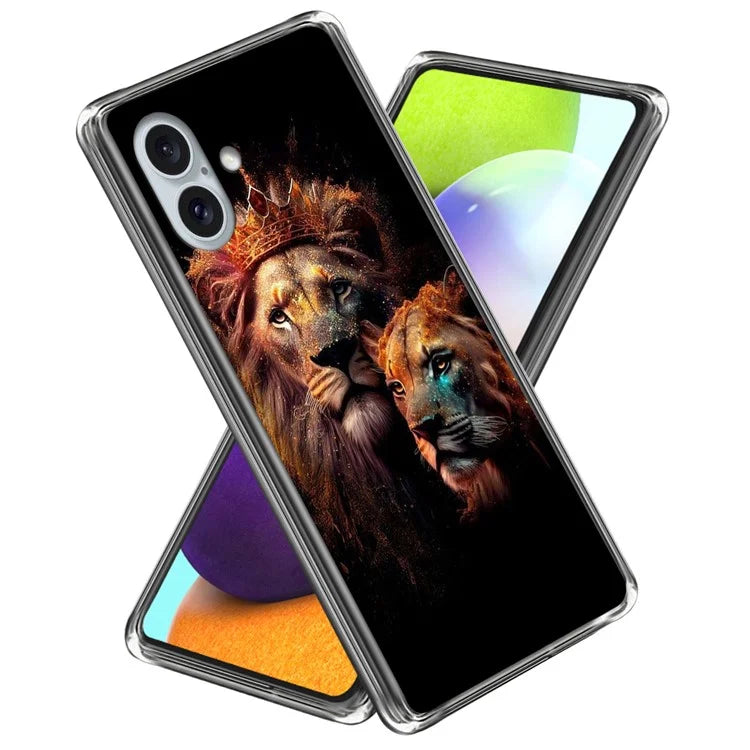 For iPhone 16 Plus Case Shock-Absorbent TPU Pattern Printed Phone Cover