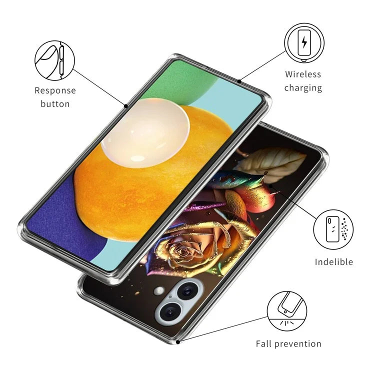 For iPhone 16 Plus Case Shock-Absorbent TPU Pattern Printed Phone Cover