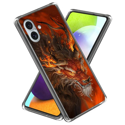 For iPhone 16 Plus Case Shock-Absorbent TPU Pattern Printed Phone Cover