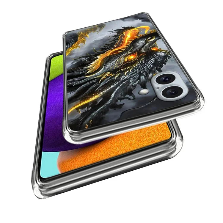 For iPhone 16 Plus Case Shock-Absorbent TPU Pattern Printed Phone Cover