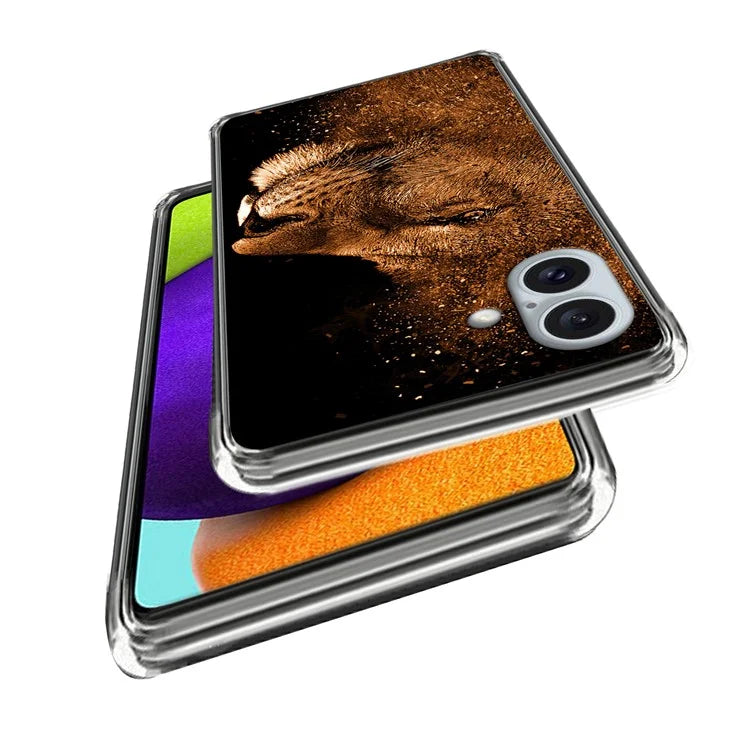 For iPhone 16 Plus Case Shock-Absorbent TPU Pattern Printed Phone Cover