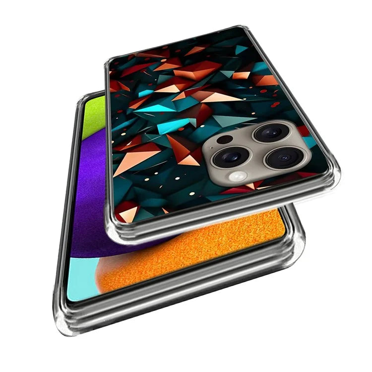 For iPhone 16 Pro Max Case Shock-Absorbent TPU Pattern Printed Phone Cover