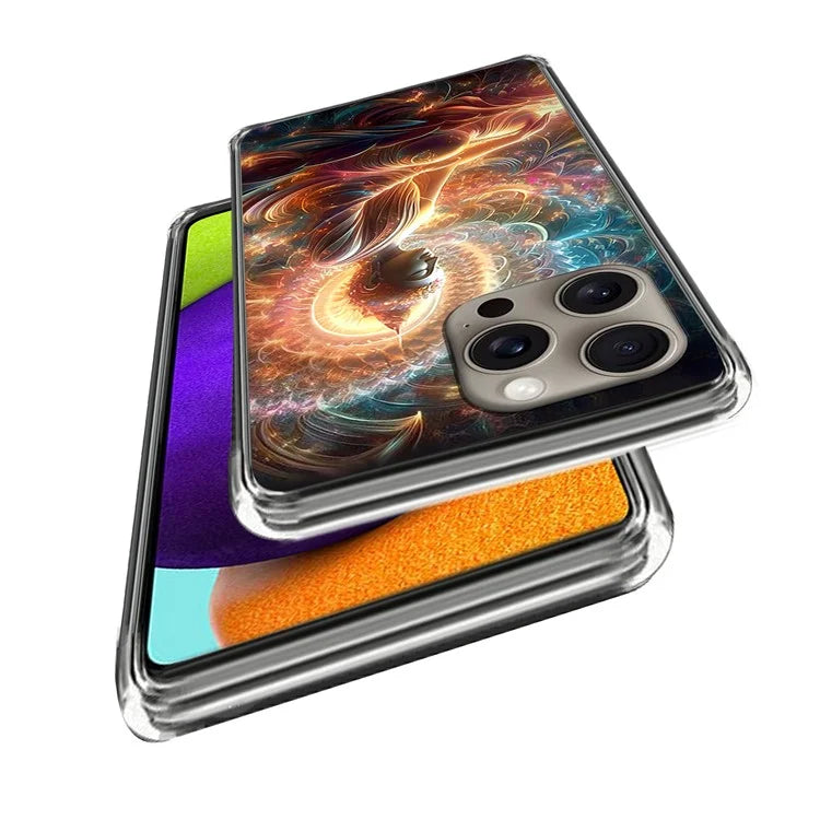 For iPhone 16 Pro Max Case Shock-Absorbent TPU Pattern Printed Phone Cover