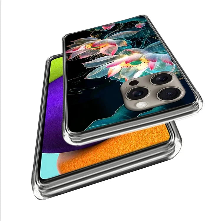 For iPhone 16 Pro Max Case Shock-Absorbent TPU Pattern Printed Phone Cover