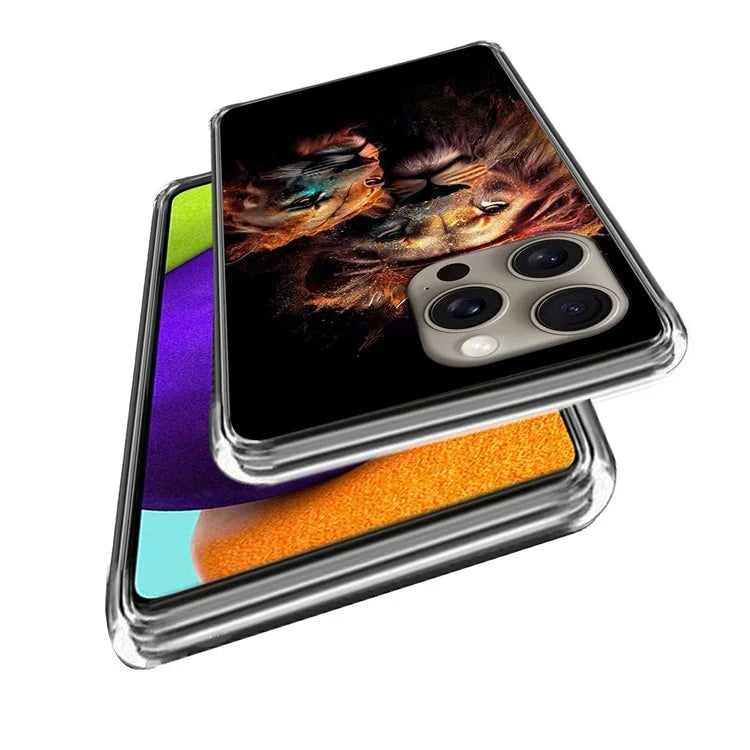 For iPhone 16 Pro Max Case Shock-Absorbent TPU Pattern Printed Phone Cover