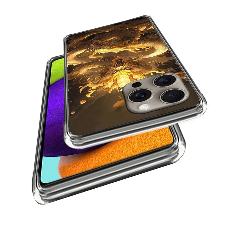 For iPhone 16 Pro Max Case Shock-Absorbent TPU Pattern Printed Phone Cover