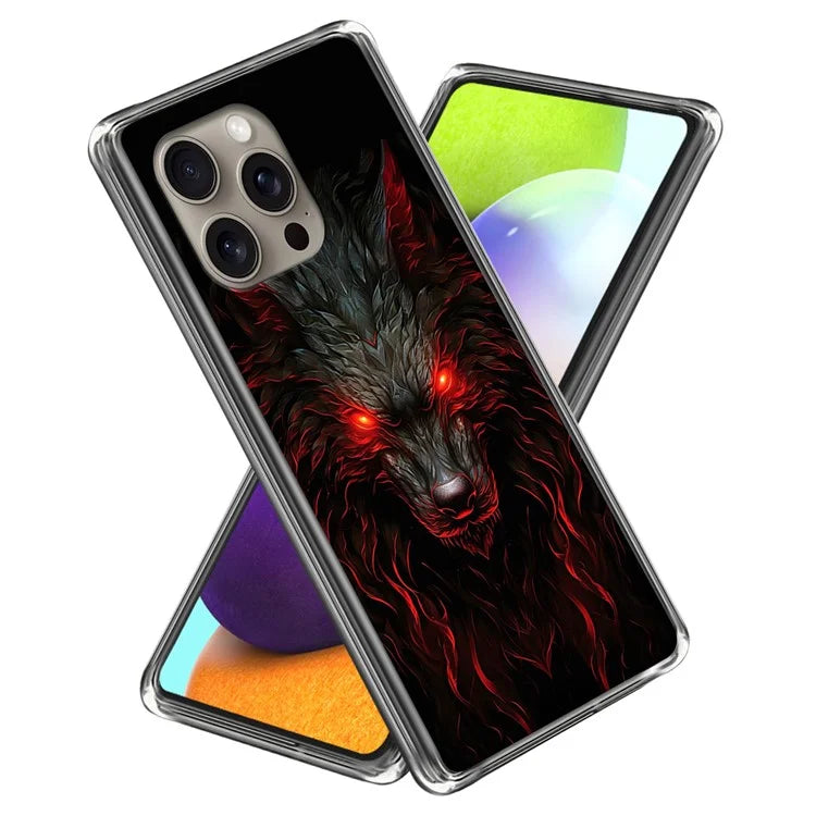 For iPhone 16 Pro Max Case Shock-Absorbent TPU Pattern Printed Phone Cover
