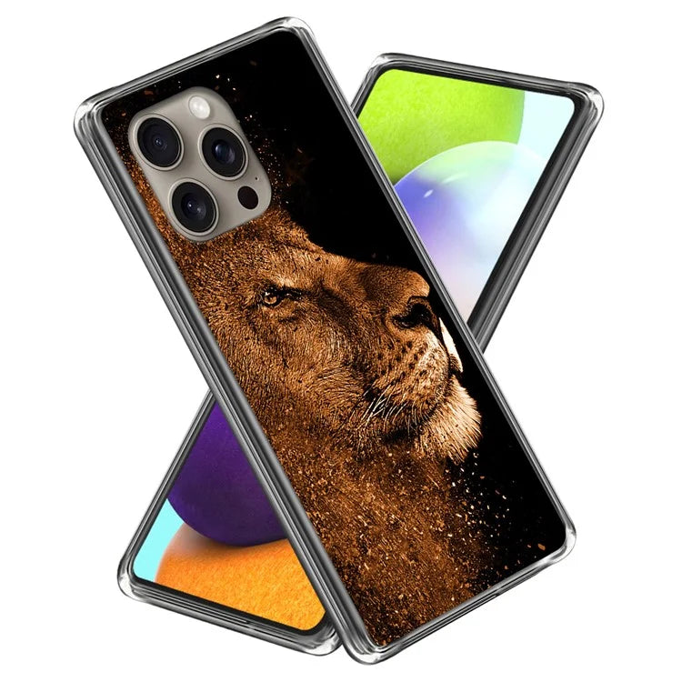 For iPhone 16 Pro Max Case Shock-Absorbent TPU Pattern Printed Phone Cover