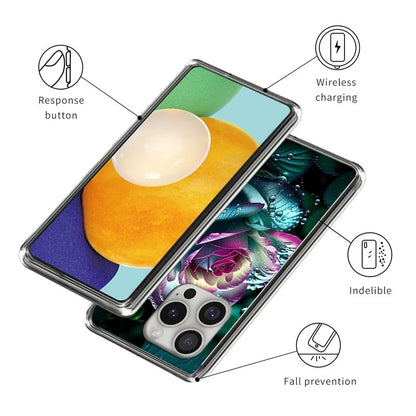 For iPhone 16 Pro Case Shock-Absorbent TPU Pattern Printed Phone Cover
