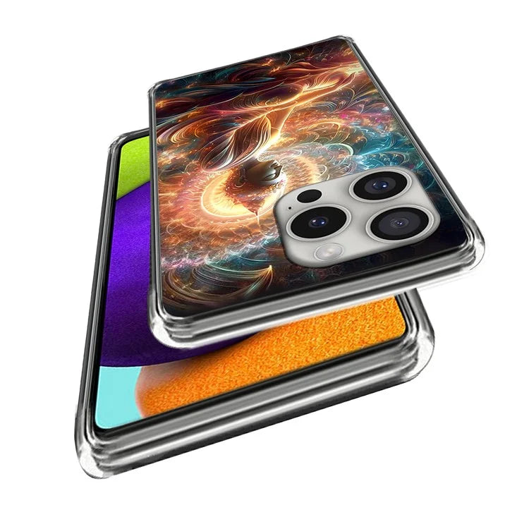 For iPhone 16 Pro Case Shock-Absorbent TPU Pattern Printed Phone Cover