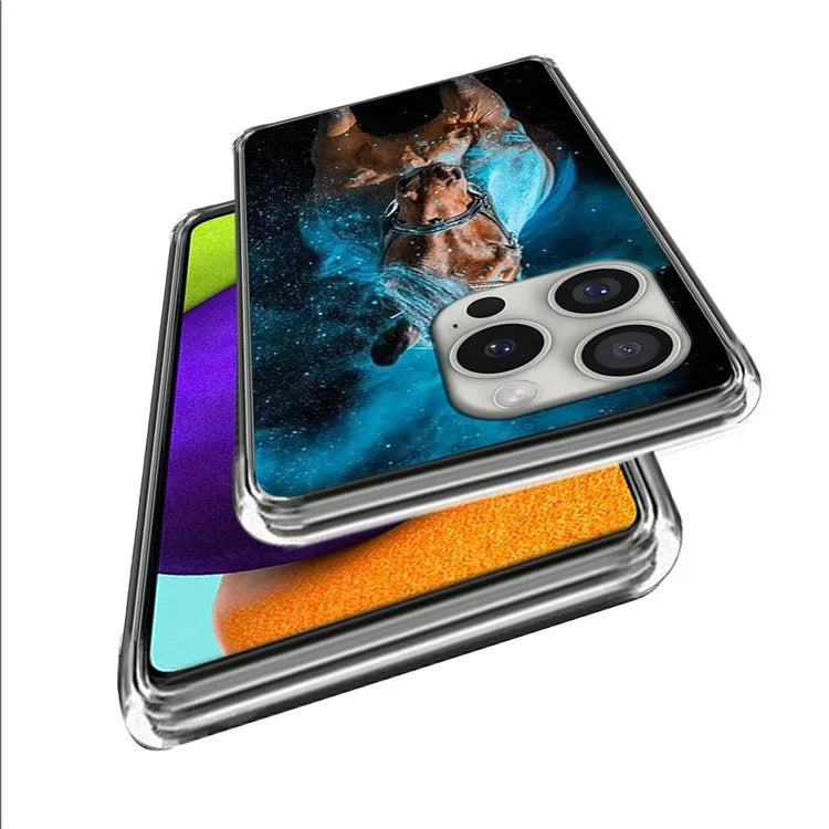 For iPhone 16 Pro Case Shock-Absorbent TPU Pattern Printed Phone Cover