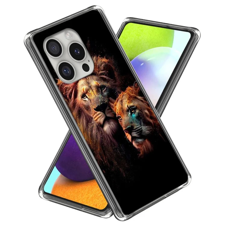 For iPhone 16 Pro Case Shock-Absorbent TPU Pattern Printed Phone Cover