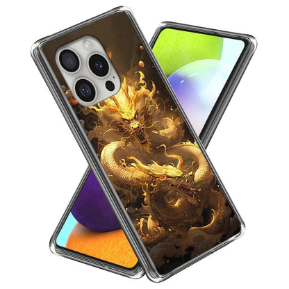 For iPhone 16 Pro Case Shock-Absorbent TPU Pattern Printed Phone Cover