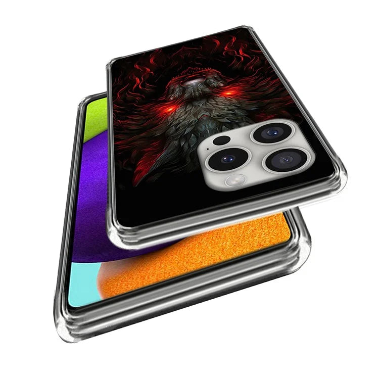 For iPhone 16 Pro Case Shock-Absorbent TPU Pattern Printed Phone Cover