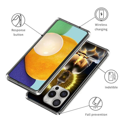 For iPhone 16 Pro Case Shock-Absorbent TPU Pattern Printed Phone Cover
