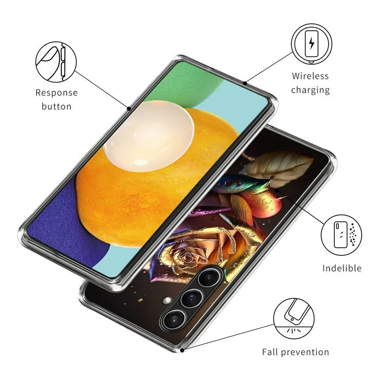 For Samsung Galaxy S24 FE Case Shock-Absorbent TPU Pattern Printed Phone Cover