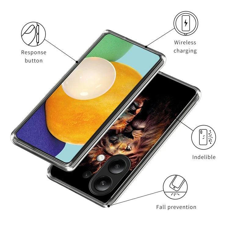 For Xiaomi Redmi Note 13 4G Case Shock-Absorbent TPU Pattern Printed Phone Cover