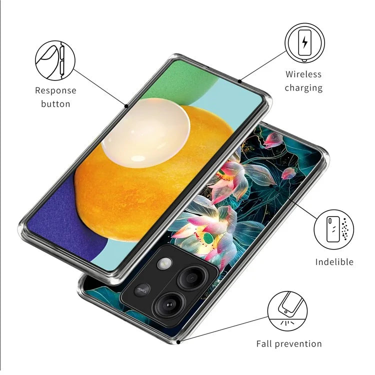 For Xiaomi Redmi Note 13 5G Case Shock-Absorbent TPU Pattern Printed Phone Cover