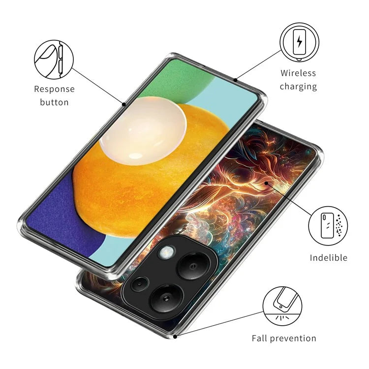 For Xiaomi Redmi Note 13 Pro 4G  /  Xiaomi Poco M6 Pro 4G Case Shock-Absorbent TPU Pattern Printed Phone Cover